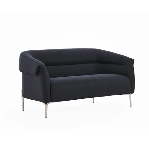 Canapea RFG Megan, două locuri, textil, bază metalică, 1560 x 820 x 740 mm, negru