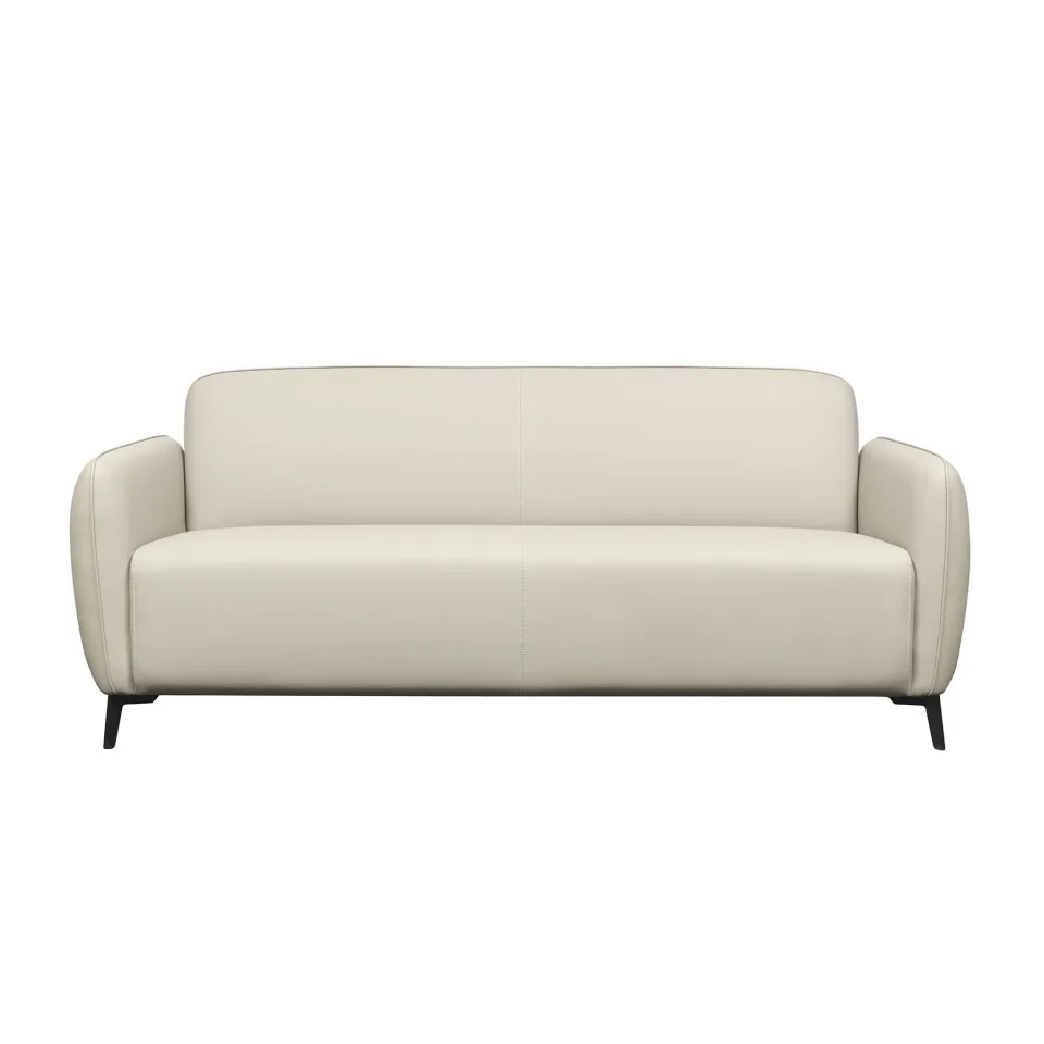 Canapea RFG Lisa, trei locuri, piele eco, 1850 x 750 x 780 mm, gri deschis
