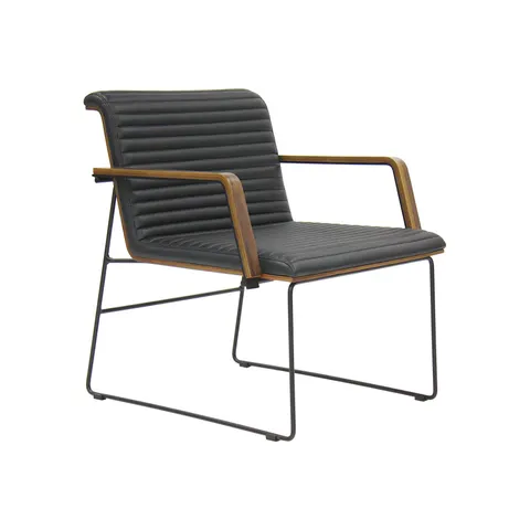 RFG Fotoliu Cassa 01, piele ecologică, negru