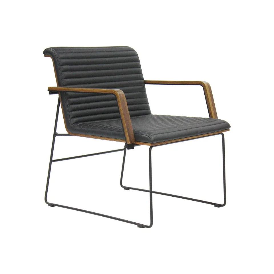 RFG Fotoliu Cassa 01, piele ecologică, negru