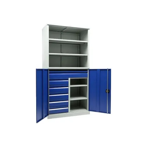Dulap pentru scule TS1995 102215, 950 x 500 x 1 900 mm, albastru-gri
