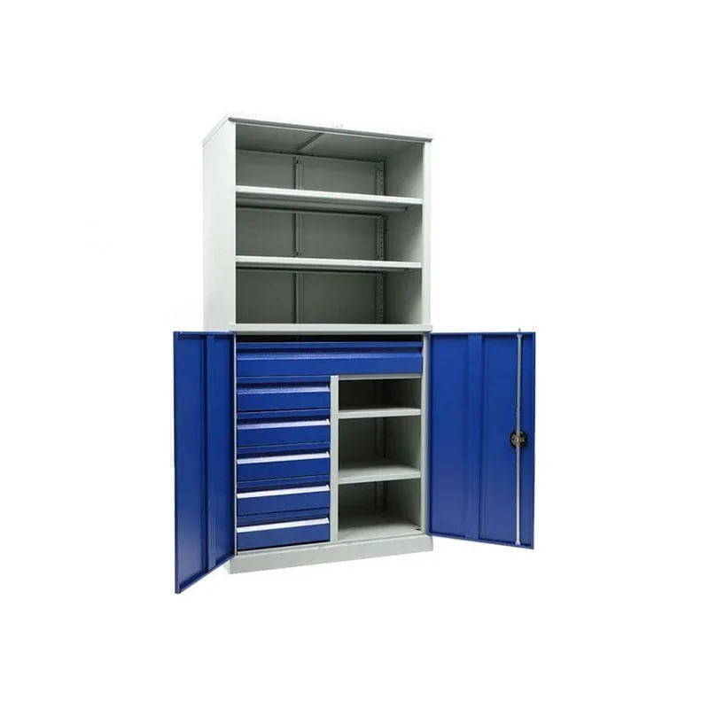 Dulap pentru scule TS1995 102215, 950 x 500 x 1 900 mm, albastru-gri