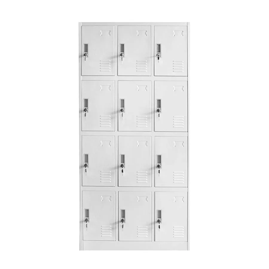 Dulap RFG, metalic, cu douăsprezece compartimente, 185 x 90 x 40 cm, gri
