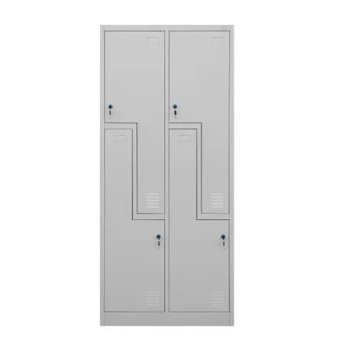 Dulap RFG, dublu, metalic, uși în formă de Z, 800 × 450 × 1850 mm, gri