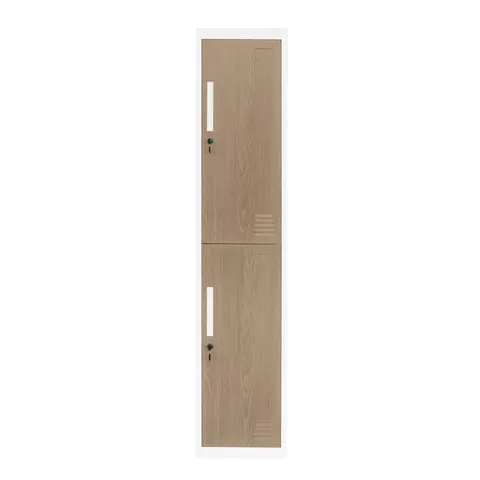 Dulap RFG, simplu, metalic, cu două uși, 380 x 450 x 1850 mm, stejar chihlimbar & alb