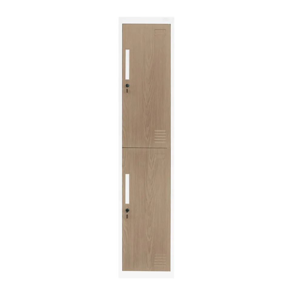 Dulap RFG, simplu, metalic, cu două uși, 380 x 450 x 1850 mm, stejar chihlimbar & alb