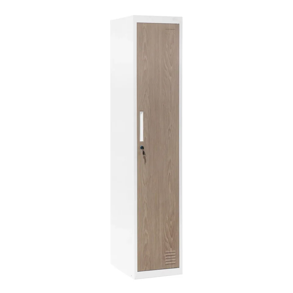 Dulap RFG, simplu, metalic, 380 x 450 x 1850 mm, stejar chihlimbar & alb