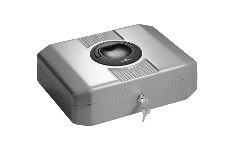 Casetă pentru bani Durable Uroboxx, Euro, mărimea M, gri