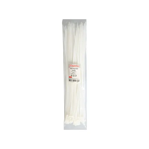 Coliere pentru cabluri, 300 x 4.5 mm, albe, 100 bucăți