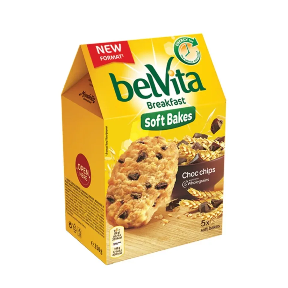 Biscuiți Belvita Soft Bakes, cu ciocolată, 250 g