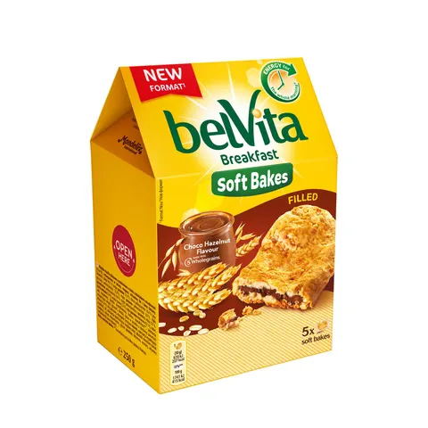 Biscuți Belvita, moi, cu umplutură de ciocolată, 250 g