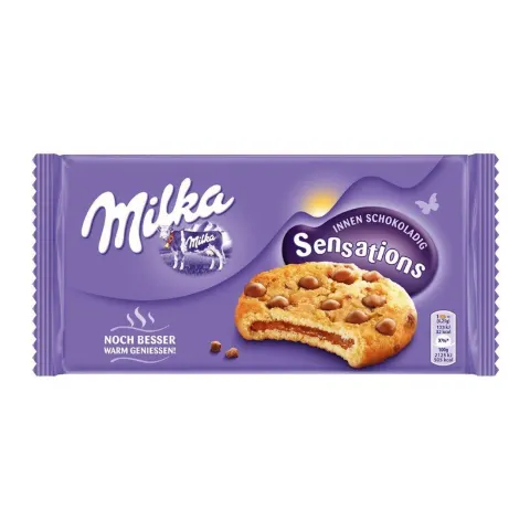 Milka Biscuiți, cu umplutură de biscuiți, 156 g