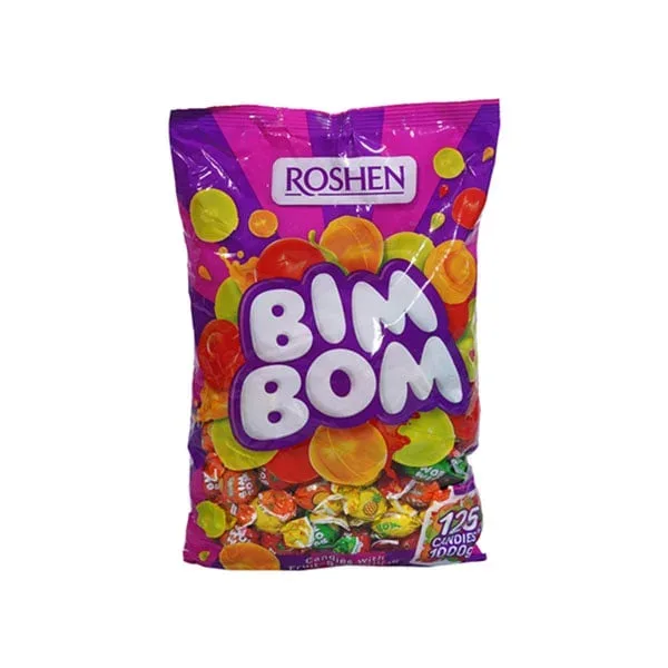 Roshen Candies Bim Bom, caramel, cu umplutură fructată, 1 kg