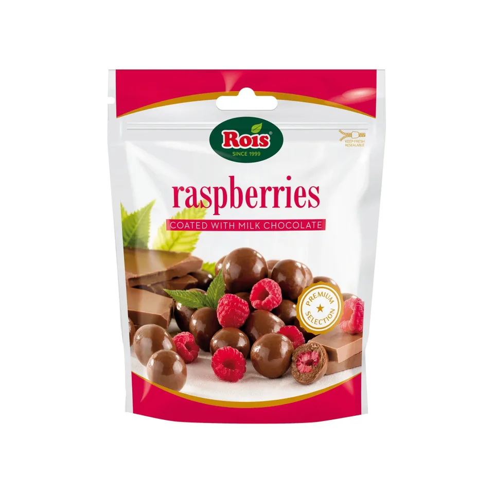 Rois Choco Raspberry, cu ciocolată cu lapte, 100 g