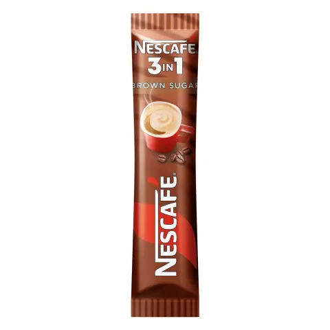 Nescafe cafea Instant 3in1 Brown Sugar, cu zahăr brun, 16.5 g, plic, 28 buc