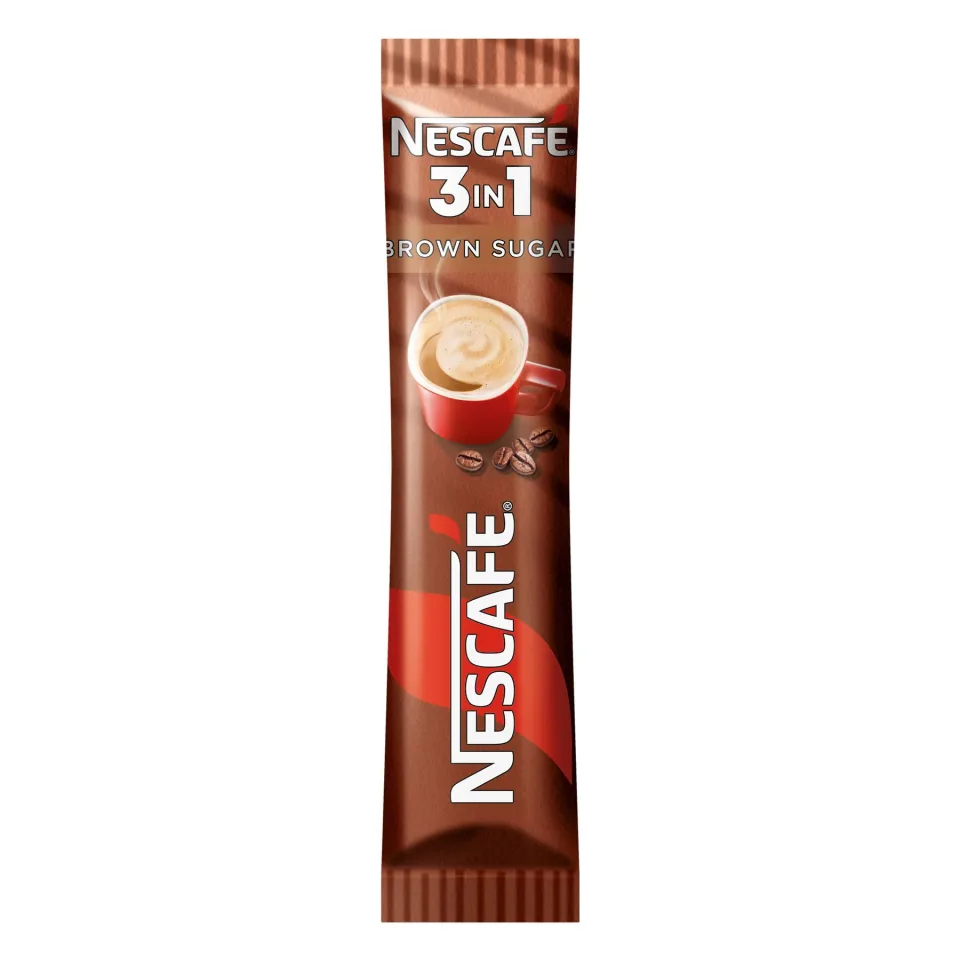 Nescafe cafea Instant 3in1 Brown Sugar, cu zahăr brun, 16.5 g, plic, 28 buc