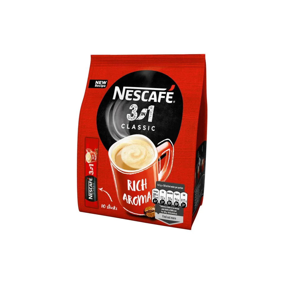 Nescafe Cafea instant 3în1, 15,5 g, plic, 10 buc.