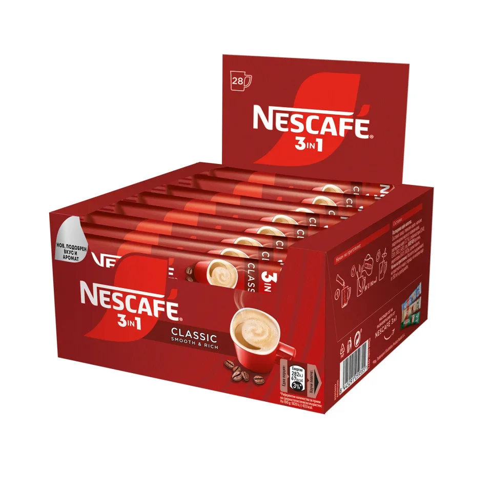 Cafea instant Nescafe 3in1 Classic, 16.5 g, plic, 28 buc