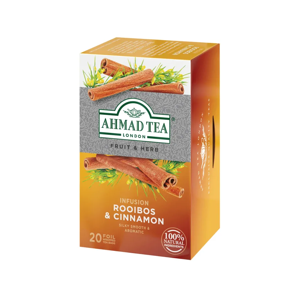 Ahmad Tea Rooibos & Cinnamon, fructe și plante, 1.5 g, plic, 20 buc.