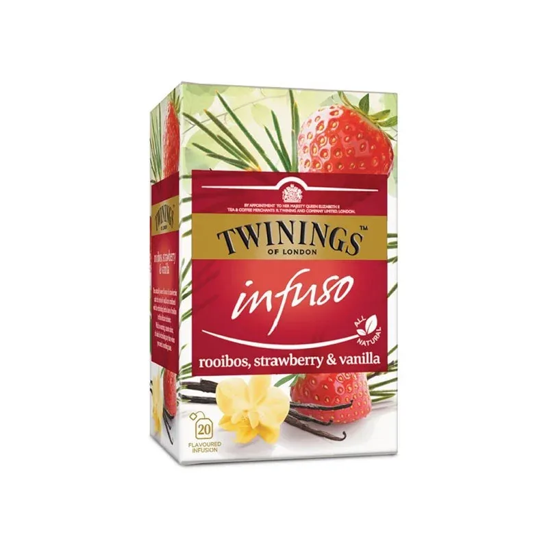 Twinings Tea „Rooibos, Strawberry & Vanilla”, plante, plic 2 g, 20 bucăți