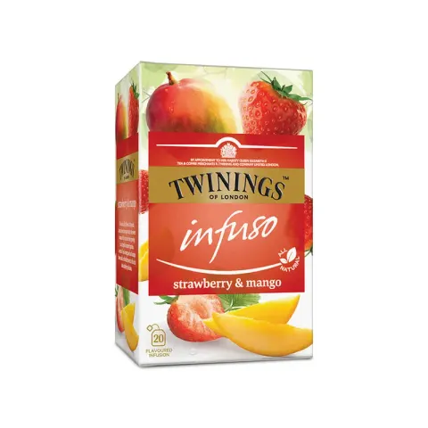Ceai Twinings „Strawberry & Mango”, fructe, 2 g, plic, 20 bucăți