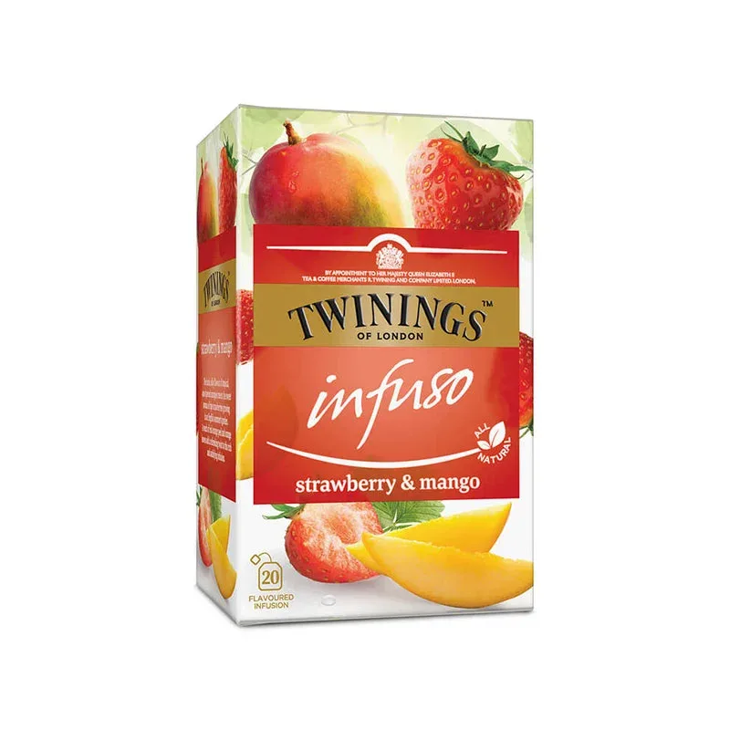 Ceai Twinings „Strawberry & Mango”, fructe, 2 g, plic, 20 bucăți