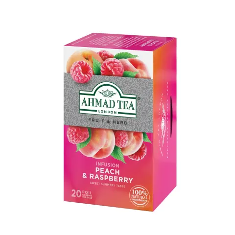 Ahmad Tea Raspberry & Peach, fructe, 2 g, 20 plicuri
