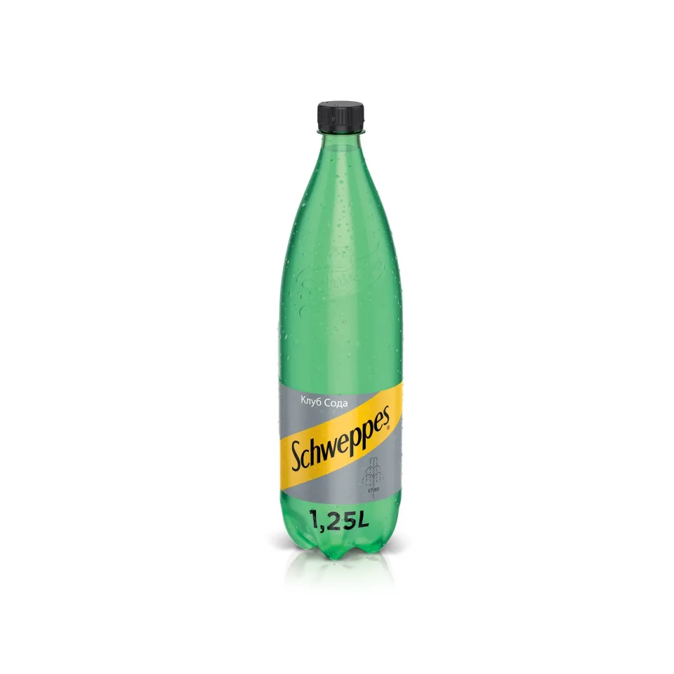 Schweppes Club Soda, 1.25 L, sticlă din plastic