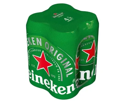 Bere Heineken, 5.0%, 0.5 L, conservă, 4 bucăți