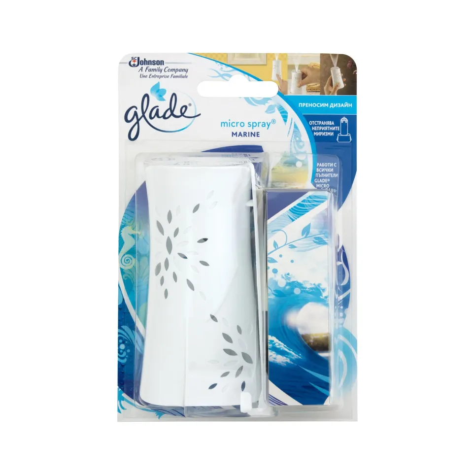 Odorizant Glade microspray, spray, ocean, cu reîncărcare inclusă, 10 ml