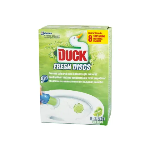 Odorizant pentru toaletă Duck Fresh Discs, gel, lime, 36 ml