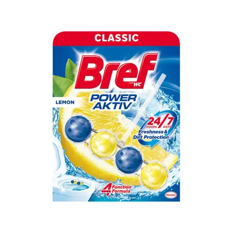 Odorizant pentru toaletă Bref Power Aktiv, lămâie, 50 g