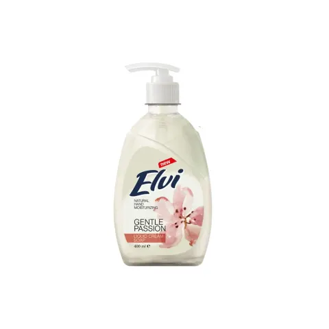 Săpun lichid Elvi, cu pompă, gentle passion, 400 ml, alb
