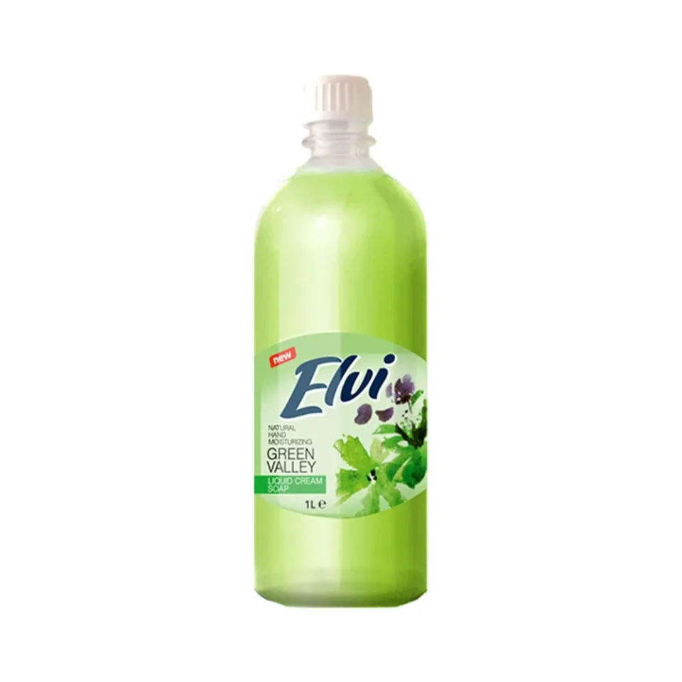 Săpun lichid Elvi, frunze de plante, 1 L, verde