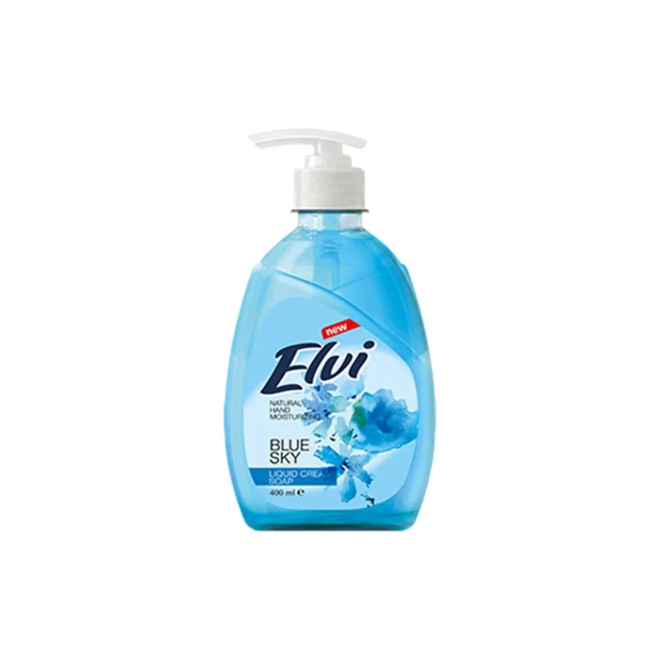 Săpun lichid Elvi, cu pompă, blue sky, 400 ml, albastru