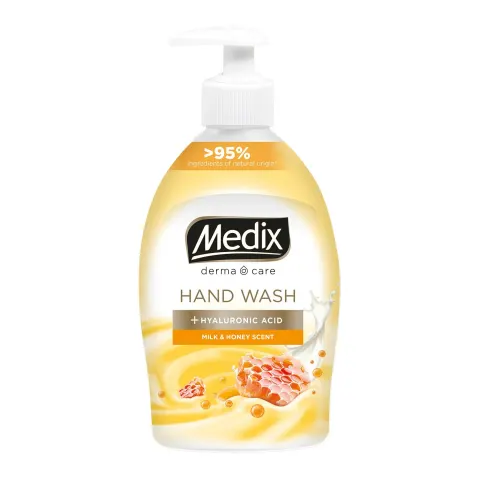 Săpun lichid Medix Cream Milk & Honey, cu pompă, 400 ml, portocaliu