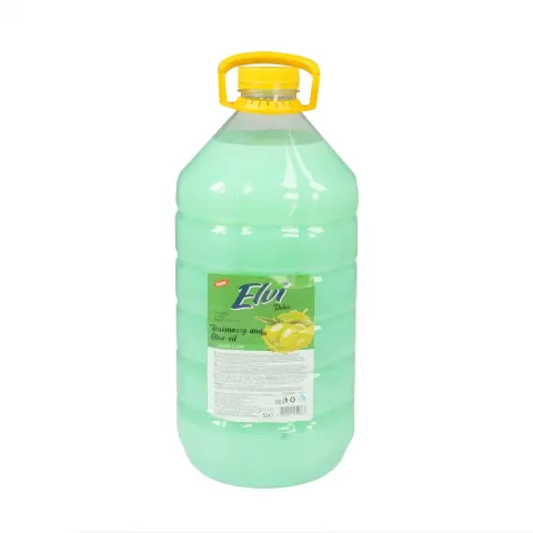 Săpun lichid Elvi, frunze medicinale, 5 L, verde