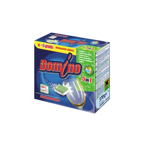 Tablete pentru mașina de spălat vase Domino, 5 în 1, 15+5 buc., 20 tablete
