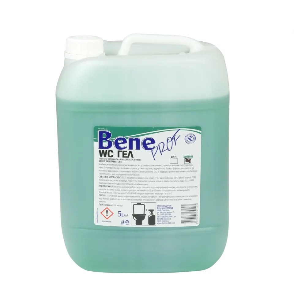 Agent de curățare pentru toaletă Bene, gel, profesional, 5L, verde