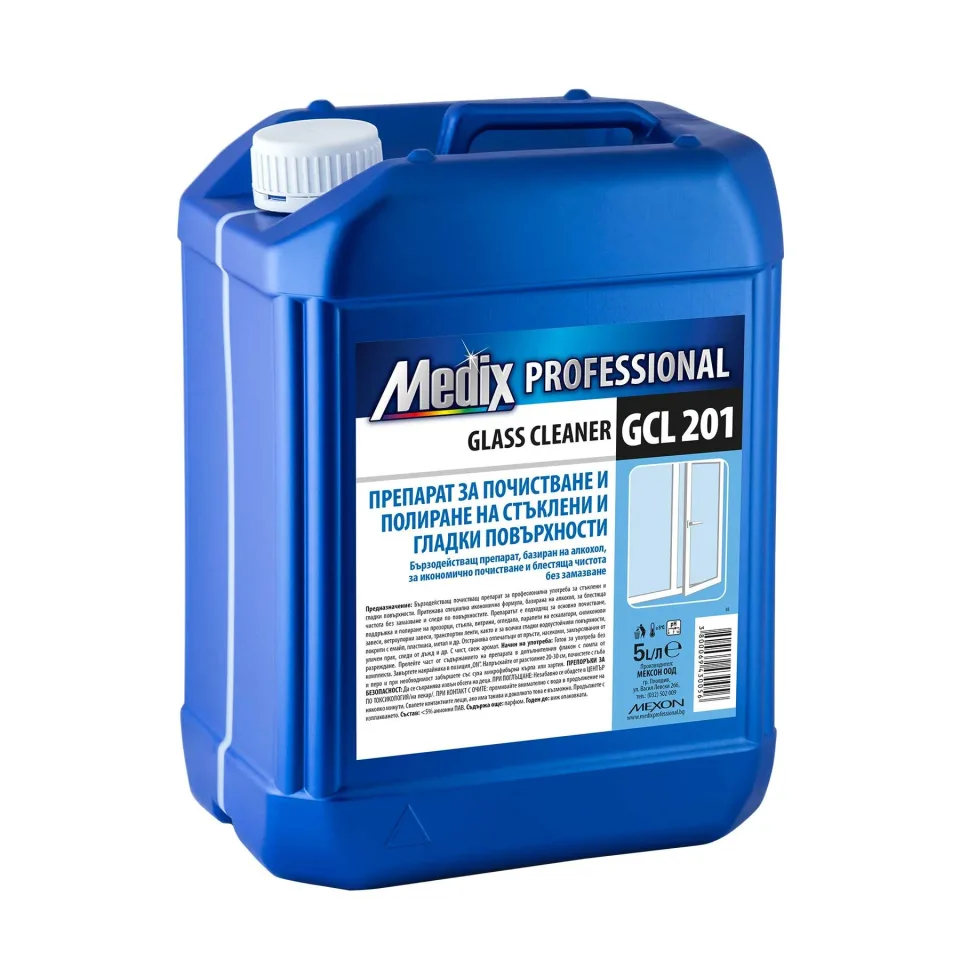 Detergent pentru curățarea și lustruirea sticlei și suprafețelor netede Medix Professional, GCL 201, 5 L