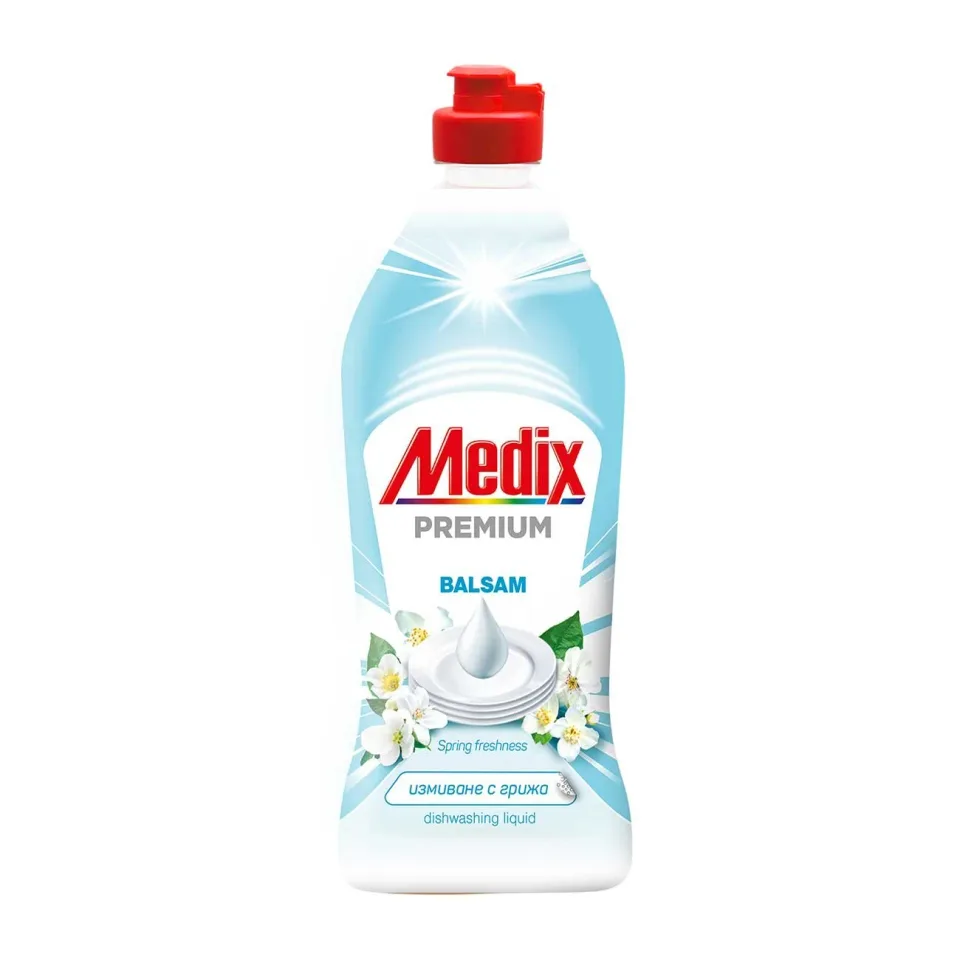 Detergent de vase Medix Balsam, prospețime de primăvară, 750 ml, alb