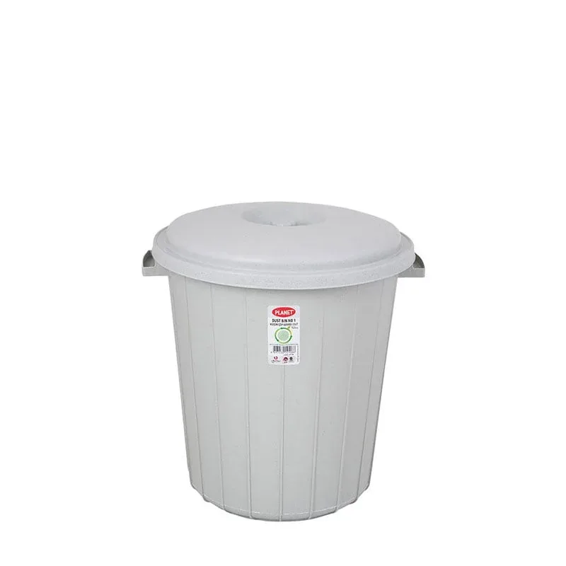 Coș Planet cu capac UP108, 25 L, gri, 34.5 x 34.5 x 36.3 cm