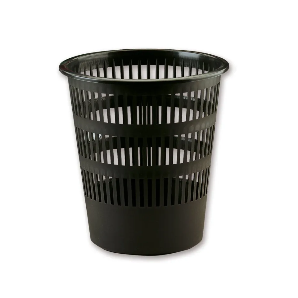 Coș pentru deșeuri de hârtie Faibo, plastic, 12 L, negru, 29.5 ? 27.5 cm