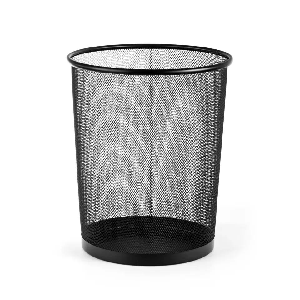 Coș de gunoi pentru hârtie Office 1, metal, plasă, 20 L, negru, 29.5 x 35 cm