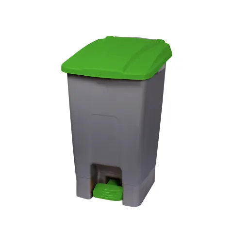 Coș pentru deșeuri Planet, pentru colectare separată, cu pedală, plastic, 70 L, verde