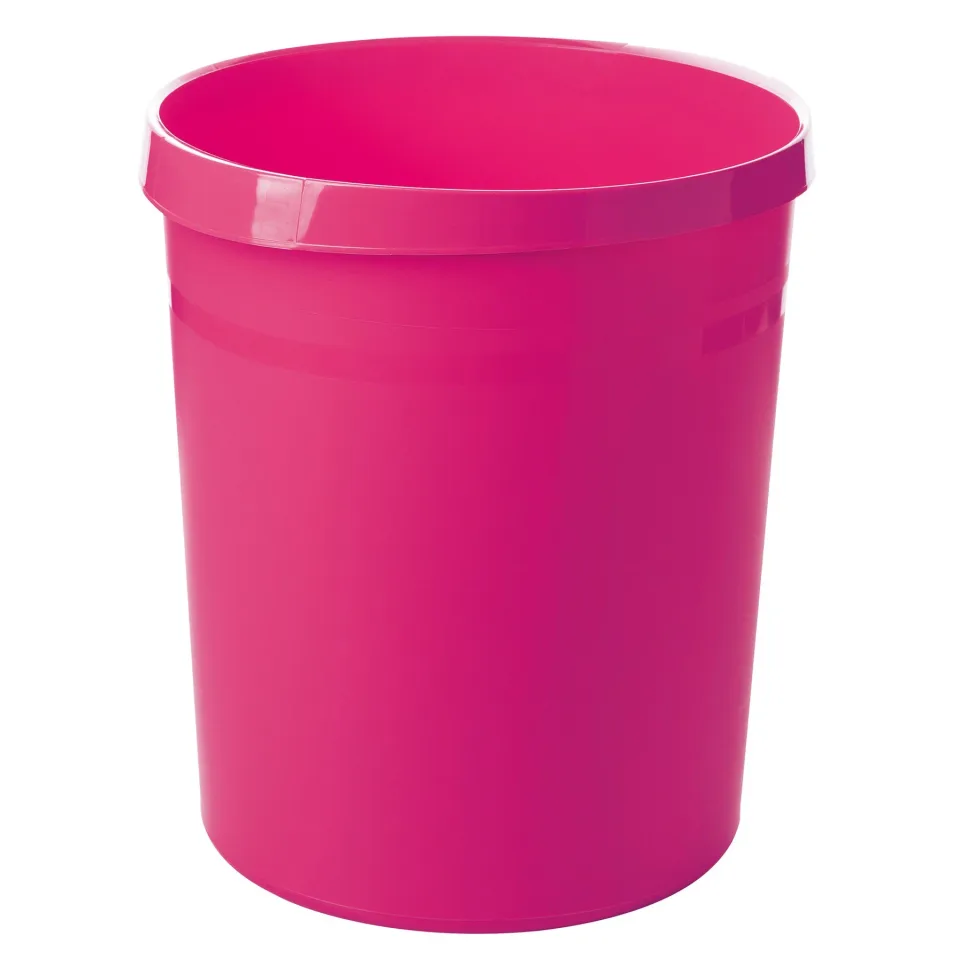 Coș de gunoi HAN Grip Trend, plastic, 18 L, roz, 31.2 x 23.7 x 35 cm