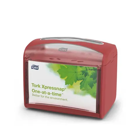 Dispenser pentru șervețele Tork Table Top N4, roșu, 20 x 14.1 x 16.9 cm