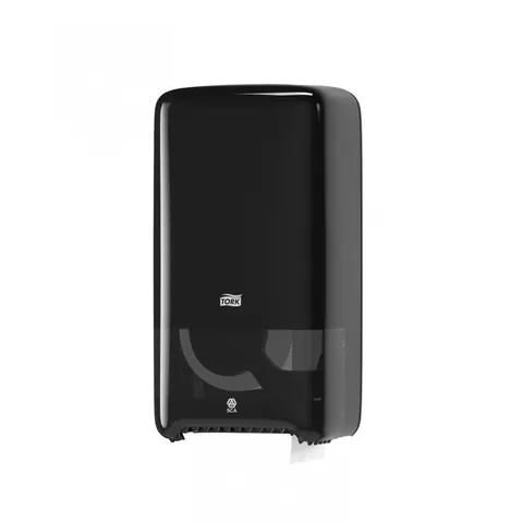 Dispenser pentru hârtie igienică Tork Twin T6, pentru 2 role, negru