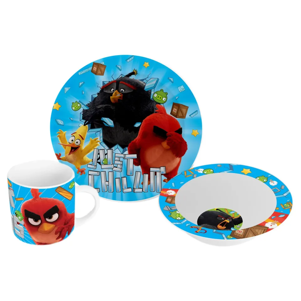 Disney Set cană, farfurie și castron Angry Birds, porțelan