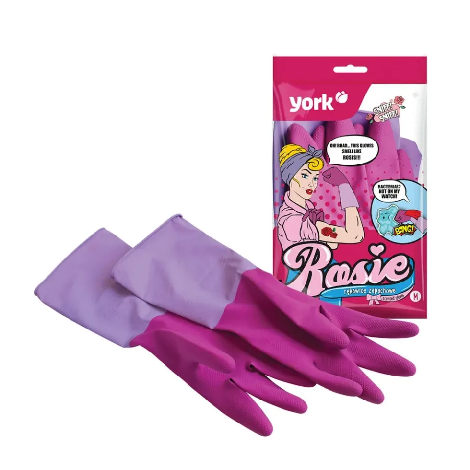 Mănuși York Rosie, de uz casnic, parfumate, M